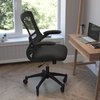 Flash Furniture Black Mesh Mid-Back Task Chair with Roller Wheels BL-X-5M-BK-RLB-GG